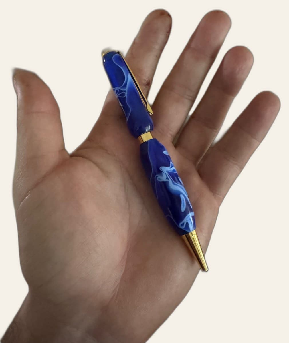 Blue Swirl Epoxy Pen